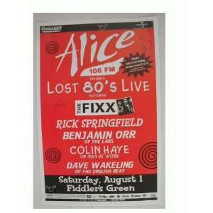  The Fixx Benjamin Orr of The Cars Handbill Poster 