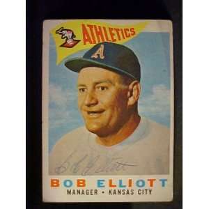 Bob Elliott Kansas City Athletics #215 1960 Topps Autographed Baseball 