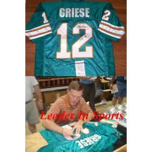 Bob Griese Autographed Jersey   Miami Dolphins   NFL Hall of Fame