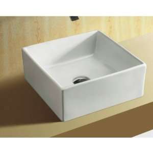  Caracalla CA4169 Square White Ceramic Vessel Bathroom Sink 