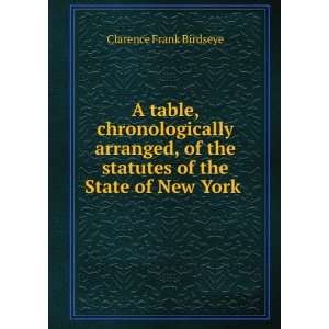   statutes of the State of New York . Clarence Frank Birdseye Books