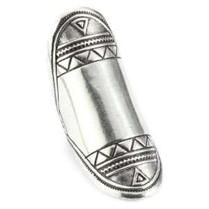  Low Luv by Erin Wasson Silver Plated Aztec Finger Ring 