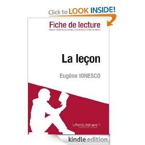 La leçon de Eugène Ionesco (Fiche de lecture) (French Edition 