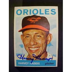 Harvey Haddix Baltimore Orioles #439 1964 Topps Autographed Baseball 