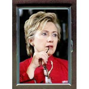 HILLARY CLINTON SERIOUS FACE ID Holder, Cigarette Case or Wallet MADE 