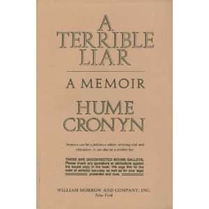   Galley of A Terrible Liar A Memoir by Hume Cronyn 