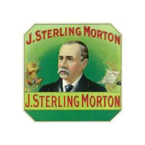  J. Sterling Morton Brand Cigar Outer Box Label, Grover 