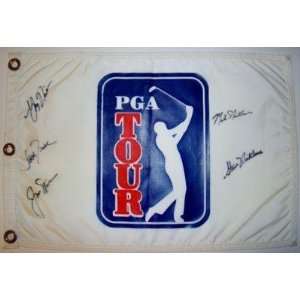 Jack Nicklaus + Sons SIGNED PGA Tour Flag JSA   Autographed Pin Flags