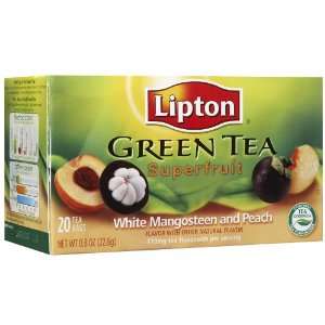 Lipton Green Tea Bags, Superfruit, White Mangosteen & Peach, 20 ct 