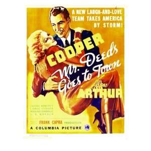  Mr. Deeds Goes to Town, Jean Arthur, Gary Cooper on Window 