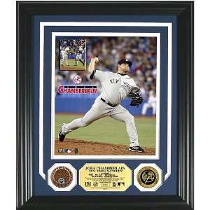Joba Chamberlain New York Yankees Photomint with 24KT Gold and Infield 