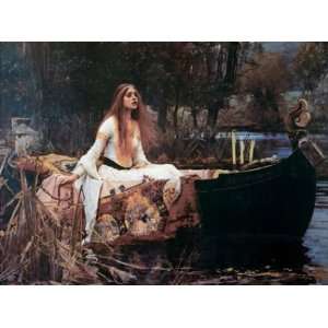 John William Waterhouse 36W by 24H  The Lady of Shalott CANVAS 