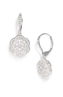 Nadri Lotus Crystal Disc Drop Earrings  