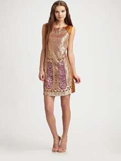 Alberta Ferretti   Sequined Overlay Silk Dress