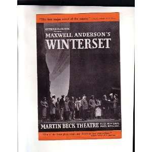  Handbill Maxwell Anderson Winterset 1936 Martin Beck 