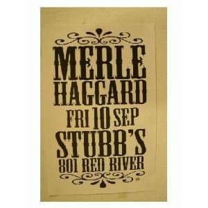 Merle Haggard Handbill Poster Stubbs