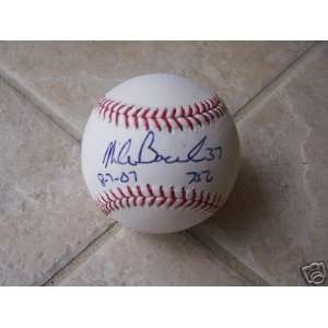  Autographed Mike Bacsik Baseball   Nationals 756 Official 