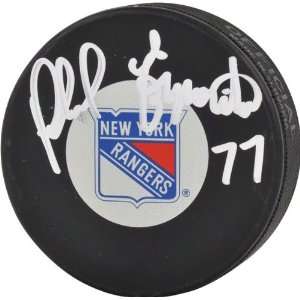 Phil Esposito Autographed Puck  Details New York Rangers