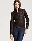    KORS Michael Kors Zip Front Leather Jacket customer 