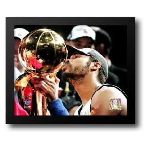 Rasheed Wallace Kissing 2004 NBA Championship Trophy 14x12 Framed Art 