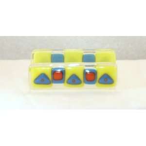   Red Fused Glass Business Card Holder by Janet Foley