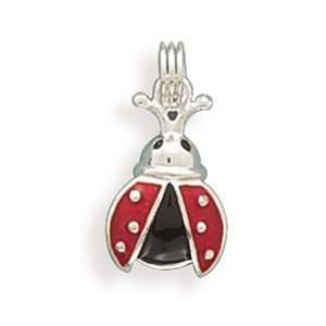  Silver Red/Black Enamel Ladybug Charm West Coast Jewelry Jewelry