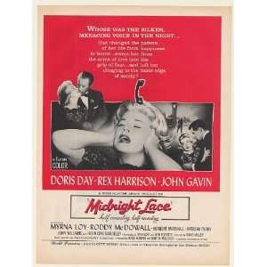  1960 Doris Day Rex Harrison Midnight Lace Movie Print Ad 