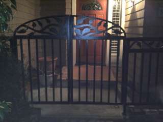   GATE ON SALE IRON GARDEN ESTATE MODERN LEAF PICKET FENCE ART  