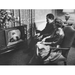  Vice President Richard M. Nixon and His Wife Watching the 