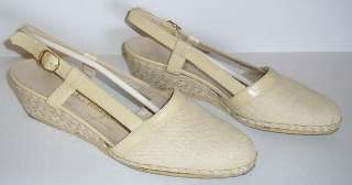 AA FERRAGAMO ESPADRILLES BLOND CALF LINEN EUC  