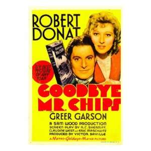 Goodbye, Mr. Chips, Robert Donat, Greer Garson on Midget Window Card 