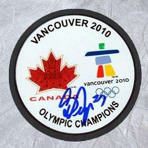  Signed Scott Niedermayer Hockey Puck   2010 Olympic Gold 