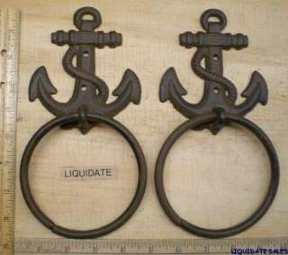 ANCHOR Towel Rings Rack 8.5x4.5 Bath Nautical Ship  