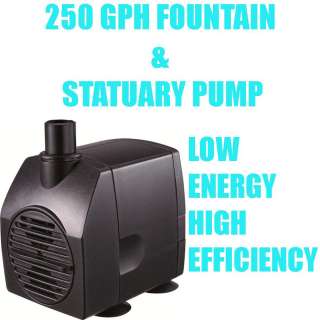 250 GPH Statuary Fountain Pond Pump Low Energy Mag Drive Pump 