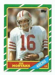 1986 Joe Montana Topps Football Trading Card #156  