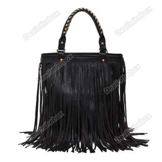   Womens Fashion Punk Tassel Fringe Handbag Shoulder Bag 2 Color  