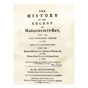  Title Page of Thomas Hutchinsons History of the Colony of 