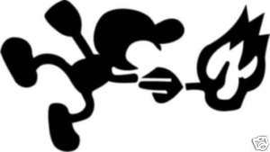 mr game and watch fire wii decal car window sticker  