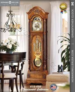   Howard Miller 86H Oak Grandfather floor Clock, triple chime  Clayton