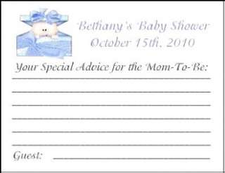 10 BABY SHOWER ADVICE CARDS PARTY FAVOR 200+DESIGNS  