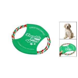   Cotton Rope Dog Puppy Doggle Doggie Frisbee Toy Green