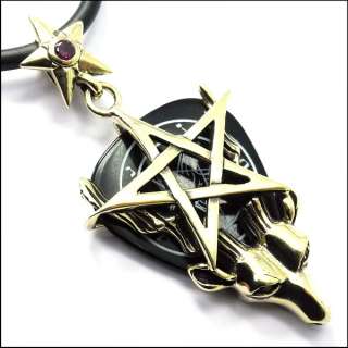 Pagan Pentagram Guitar Pick Holder Pendant, Necklace  