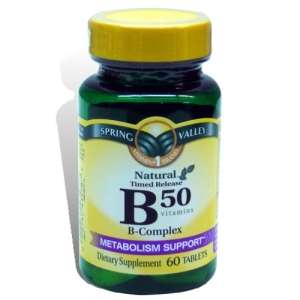Vitamin B Complex B50, 60 Tablets   Spring Valley  