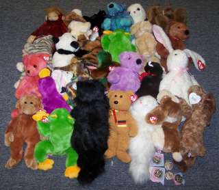 128 TY BEANIE BABIES, BUDDIES, COINS COLLECTION   BEANIES LOT 