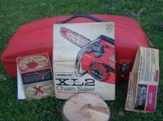 Vintage Homelite XL2 Automatic Limbing Chainsaw 12 Case Manual Runs 
