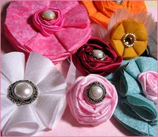 How To Make Boutique NO SEW Fabric Hair Flowers/Roses Bow Instructions 