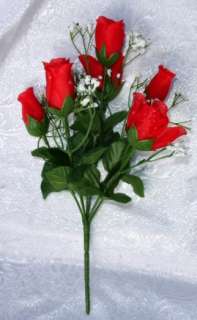   ~ APPLE RED ~ Silk Wedding Flowers Bouquets Centerpieces DIY Bridal