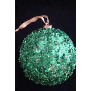  Vintage Style Large Sparkly GREEN Ornament Decoration 7 