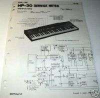 Original Roland HP 30 Electronic Piano Service Manual  