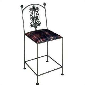   Counter Stool w/ Arms Finish Aged Iron, Fabric Moss